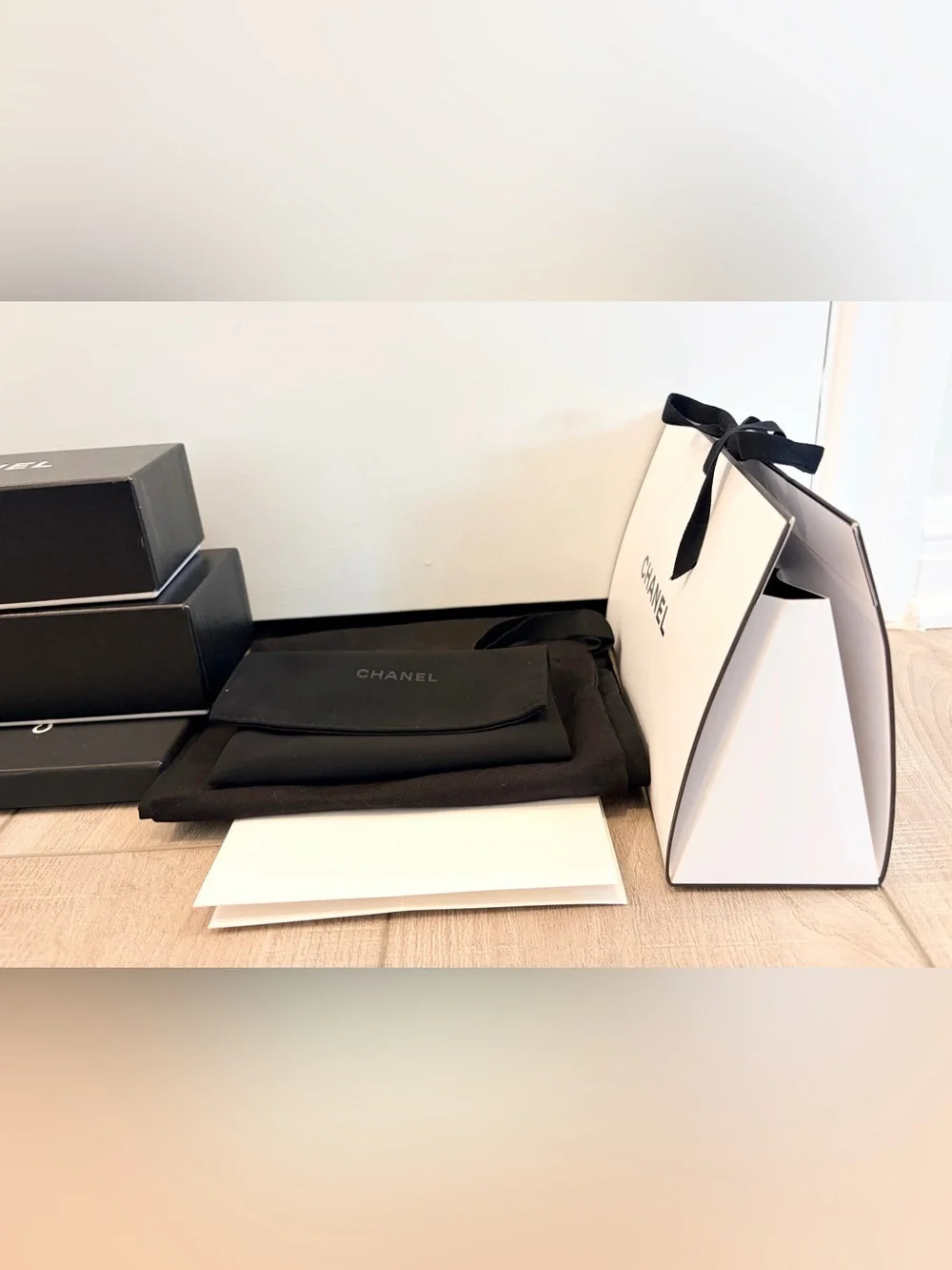 Authentic CHANEL 14 PIECES Bundle: 6 Boxes + 3 Dust Bags & 1 Small Gift Bag